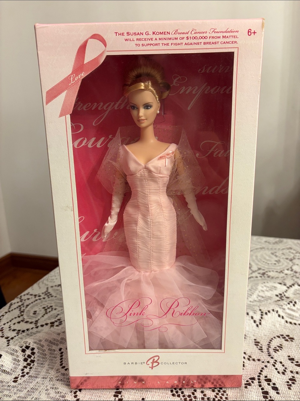 Barbie Pink Ribbon Fundraiser Doll in Soft Pink Gown